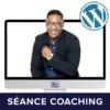 Montage visuel — Cédric Dintimille sortant d’un écran, coaching WordPress